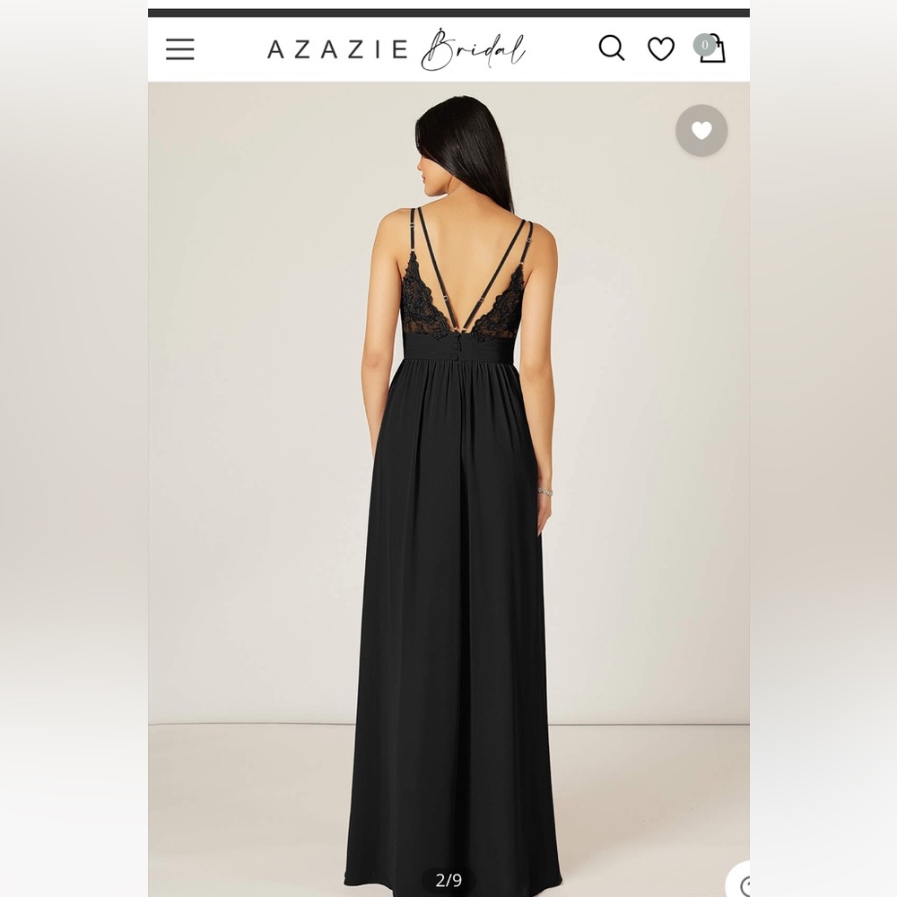 Azazie Black Bridesmaid Dress, Style:Blake